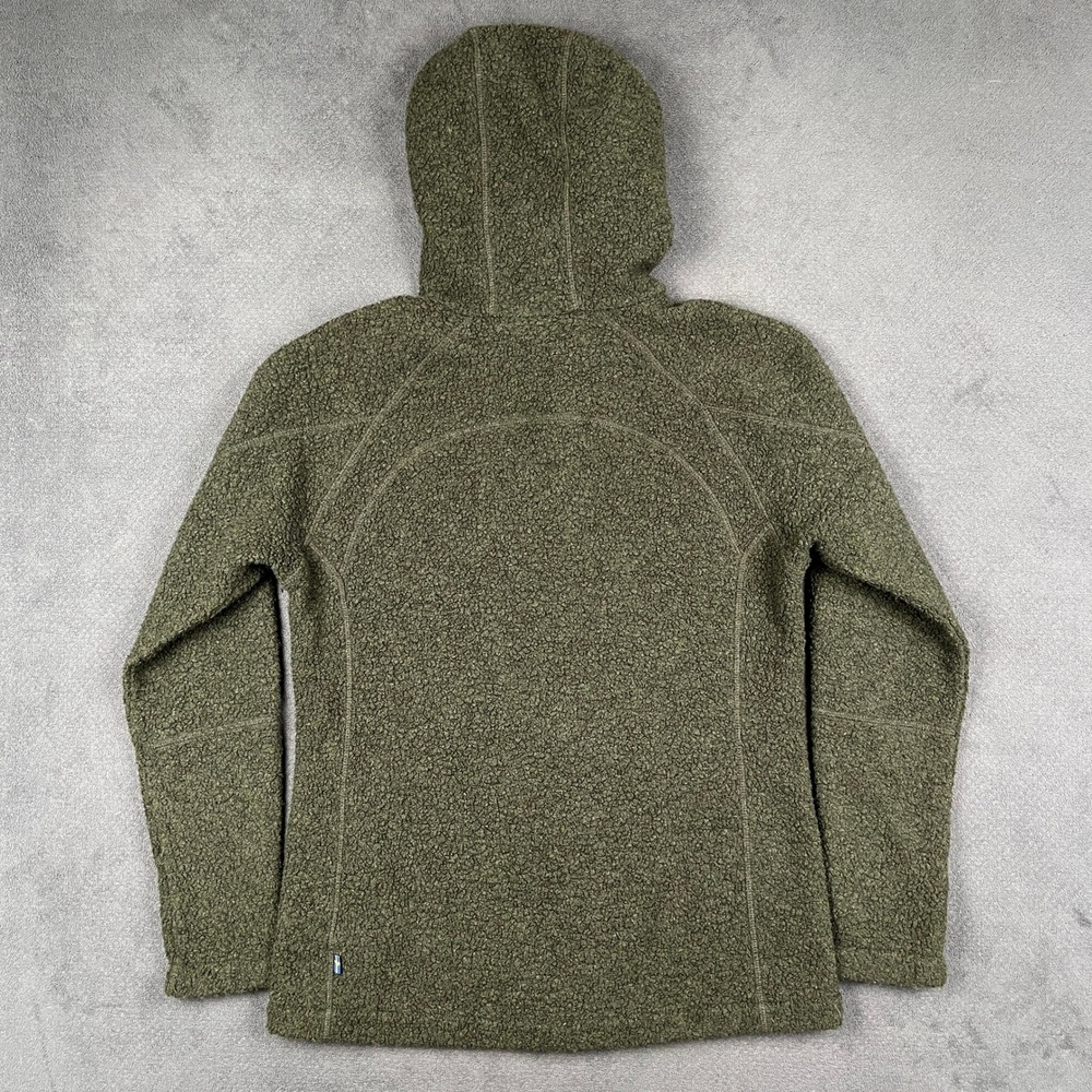 Fjallraven Kaitum Fleece Jacket Womens Medium Green Full Zip Hooded 89666 - Picture 2 of 8